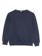 Felpa per bambino MC2 Saint Barth Kids blu con stampa grafica Batman Robin e Babbo Natale - Rubino Kids