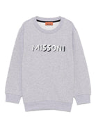 Felpa per bambino Missoni Kids grigio con logo ricamato - Rubino Kids