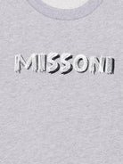 Felpa per bambino Missoni Kids grigio con logo ricamato - Rubino Kids