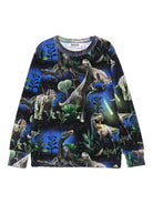 Felpa per bambino Molo blu con stampa dinosauro - Rubino Kids