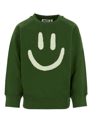 Felpa per bambino Molo verde con stampa smiley