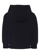 Felpa per bambino Moncler Enfant nera con cappuccio e logo ricamato - Rubino Kids