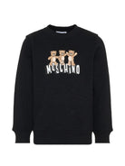 Felpa per bambino Moschino kdis nera con stampa orsetti - Rubino Kids