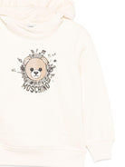 Felpa per bambino Moschino Kids beige con stampa Teddy Bear e note musicali - Rubino Kids