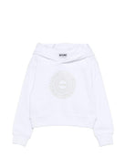 Felpa per bambino Moschino Kids bianca con cappuccio - Rubino Kids