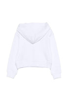 Felpa per bambino Moschino Kids bianca con cappuccio - Rubino Kids