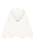 Felpa per bambino Moschino Kids bianco con cappuccio e zip con logo teddy - Rubino Kids