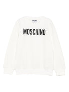 Felpa per bambino Moschino Kids bianco con stampa logo - Rubino Kids