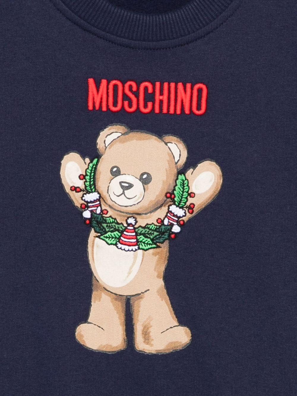 Felpa per bambino Moschino Kids blu con stampa grafica - Rubino Kids