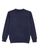 Felpa per bambino Moschino Kids blu con stampa Teddy Bear - Rubino Kids