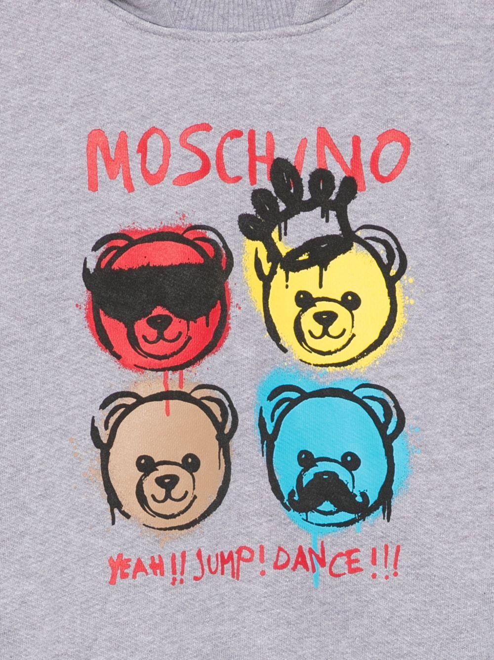 Felpa per bambino Moschino Kids grigia con stampa Teddy Bear - Rubino Kids