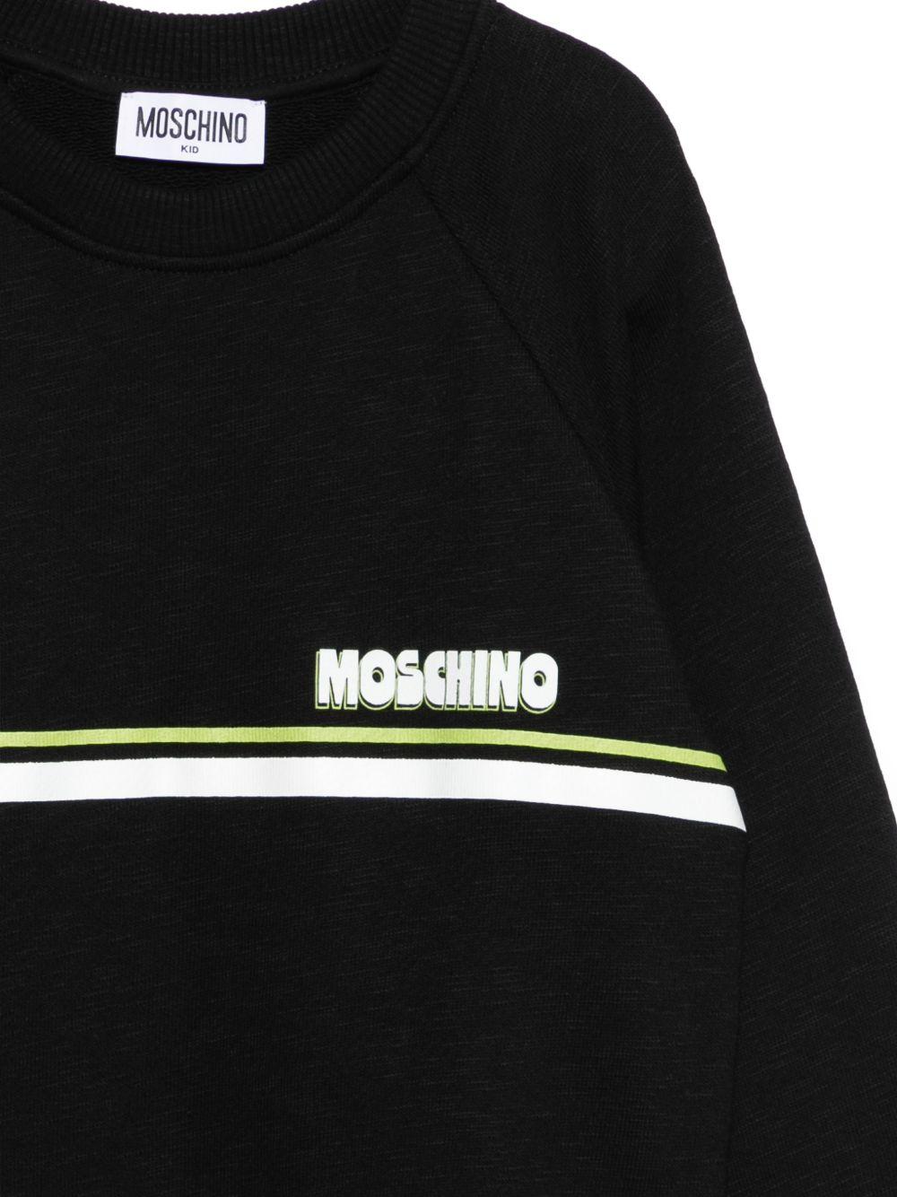 Felpa per bambino Moschino Kids nera con logo sul davanti - Rubino Kids