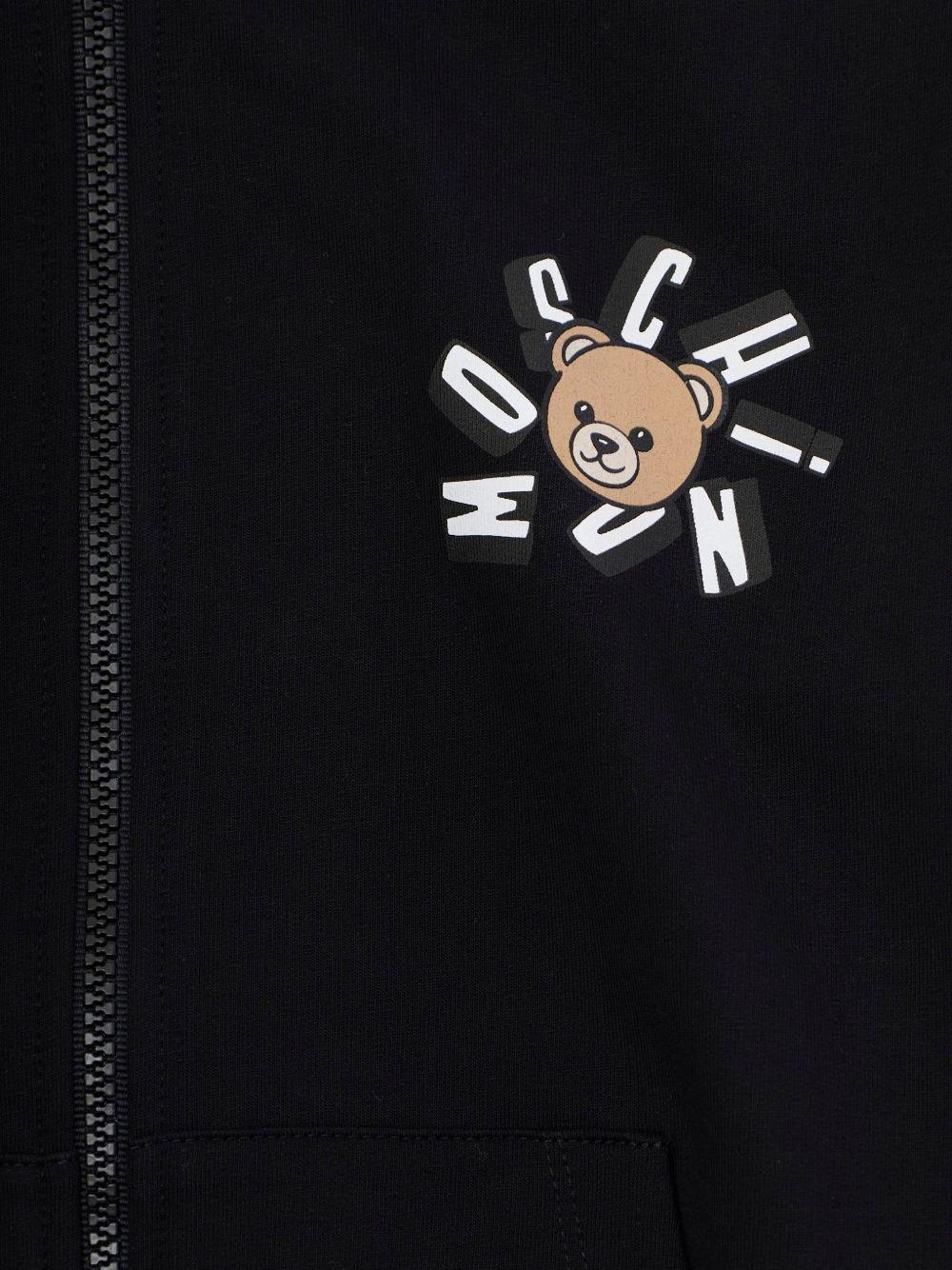 Felpa per bambino Moschino Kids nera con motivo Teddy Bear - Rubino Kids