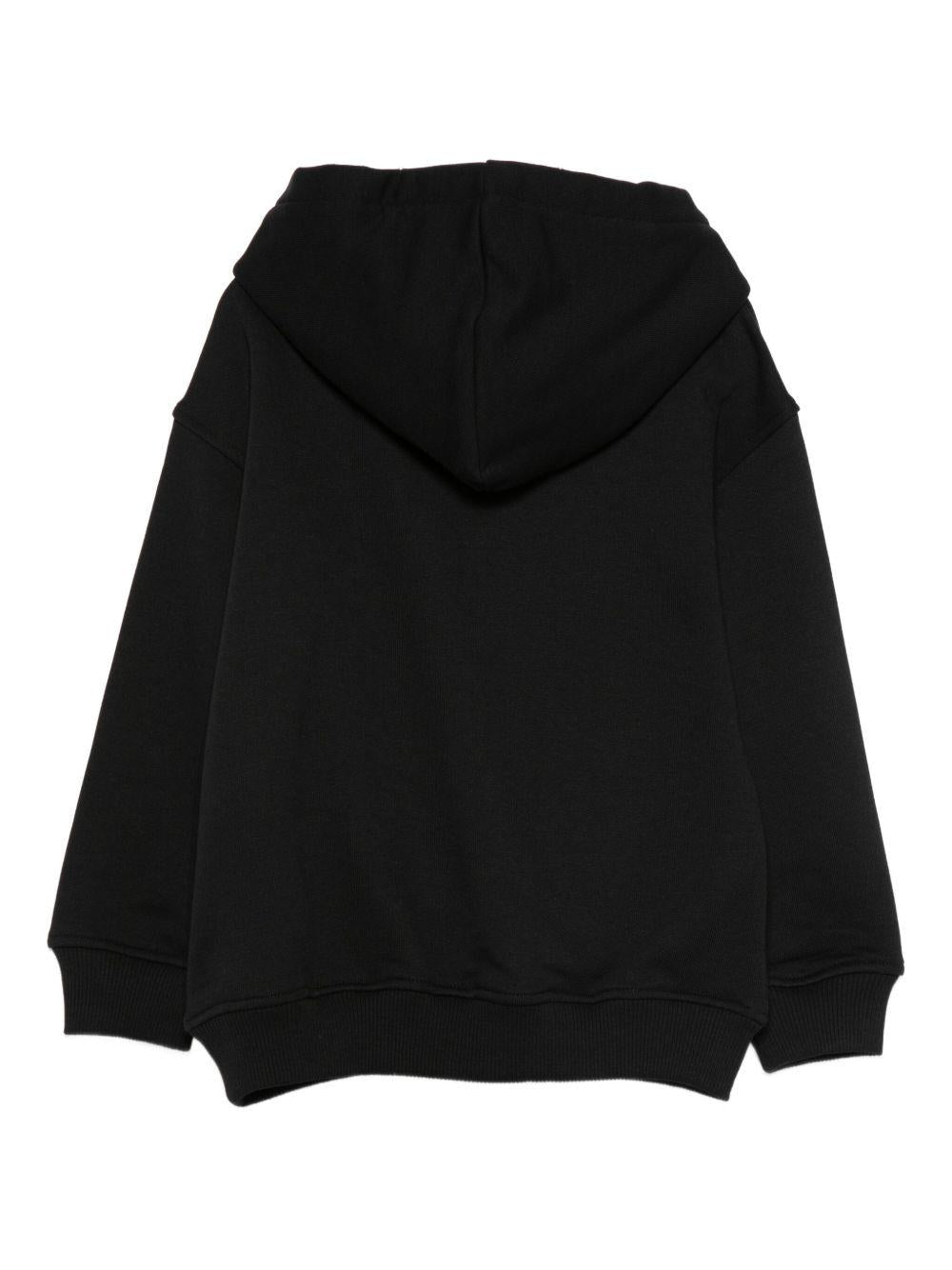 Felpa per bambino Moschino Kids nero con cappuccio e stampa Teddy Bear - Rubino Kids