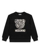 Felpa per bambino Moschino Kids nero con stampa bear - Rubino Kids