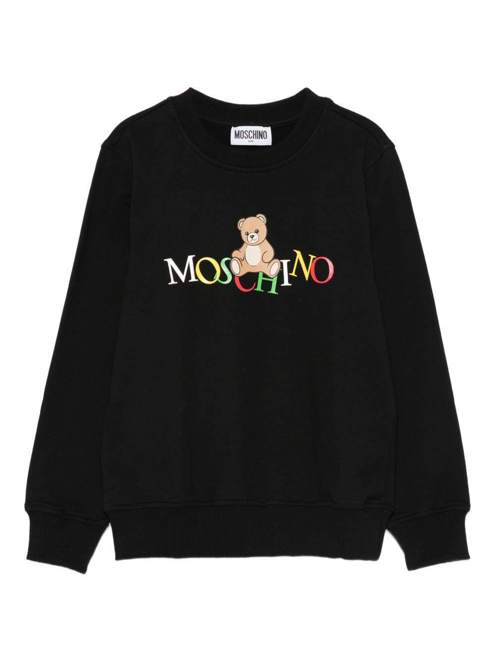 Felpa per bambino Moschino Kids nero con stampa grafica - Rubino Kids