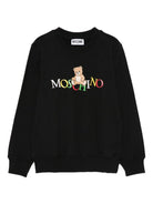 Felpa per bambino Moschino Kids nero con stampa grafica - Rubino Kids