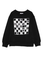 Felpa per bambino Moschino Kids nero con stampa grafica - Rubino Kids