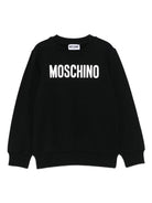 Felpa per bambino Moschino Kids nero con stampa logo - Rubino Kids