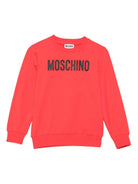Felpa per bambino Moschino Kids rosso con stampa logo - Rubino Kids
