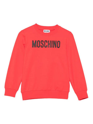 Felpa per bambino Moschino Kids rosso con stampa logo