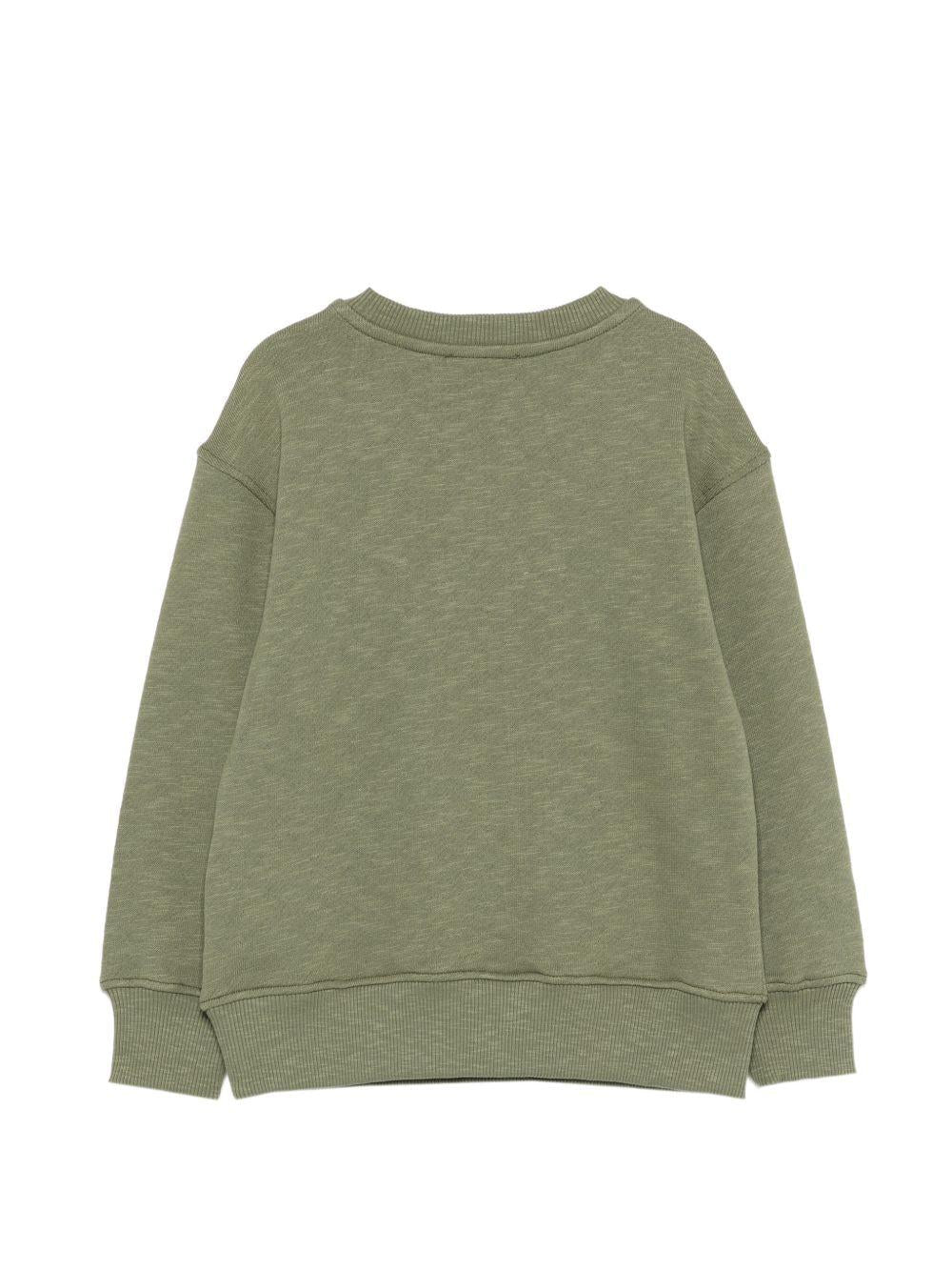 Felpa per bambino Moschino Kids verde oliva con stampa orsetto - Rubino Kids