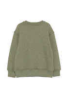 Felpa per bambino Moschino Kids verde oliva con stampa orsetto - Rubino Kids