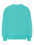 Felpa per bambino MSGM Kids azzurro con logo sul davanti - Rubino Kids