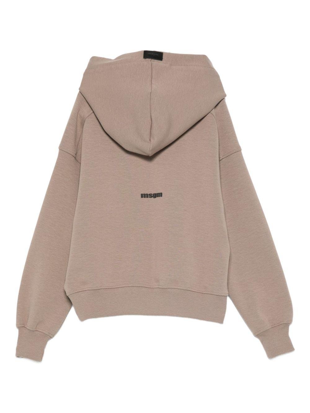 Felpa per bambino MSGM Kids beige con stampa del logo - Rubino Kids