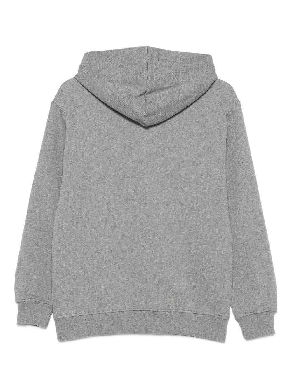 Felpa per bambino MSGM Kids grigio con cappuccio e logo - Rubino Kids