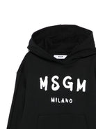 Felpa per bambino MSGM Kids nera con cappuccio - Rubino Kids