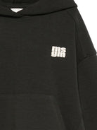 Felpa per bambino MSGM Kids nera con stampa del logo - Rubino Kids