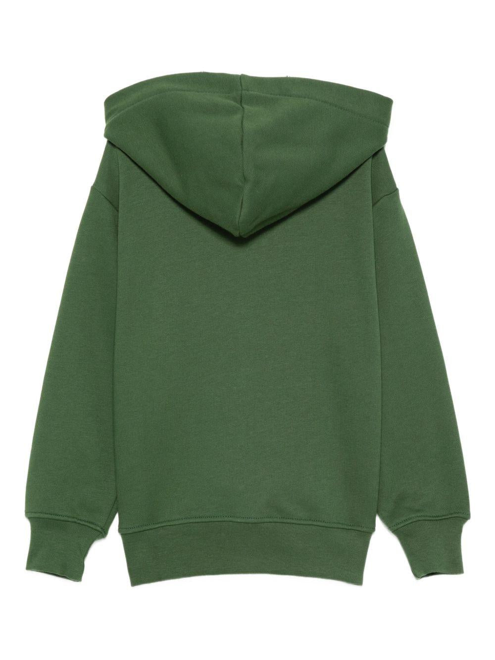 Felpa per bambino MSGM Kids verde con logo sul davanti - Rubino Kids