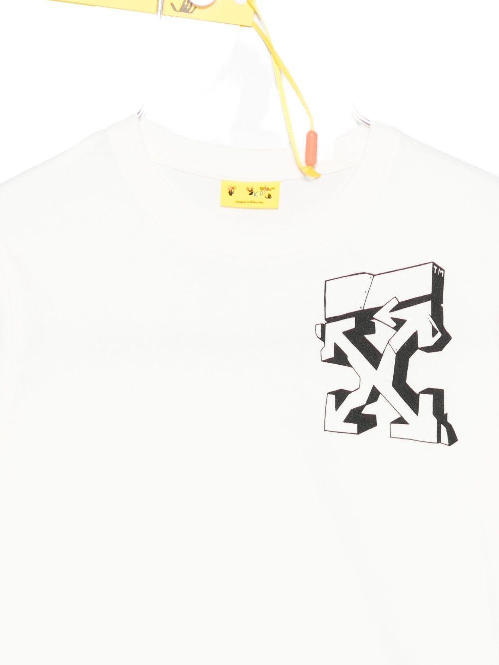 Felpa per bambino Off - White Kids bianca con logo sul davanti - Rubino Kids