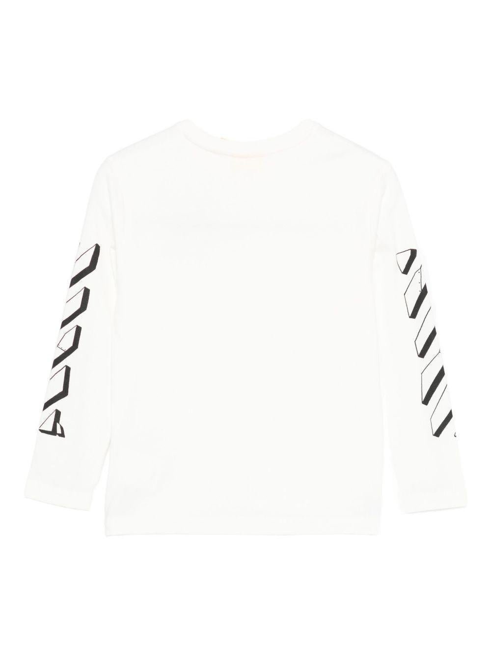 Felpa per bambino Off - White Kids bianca con logo sul davanti - Rubino Kids