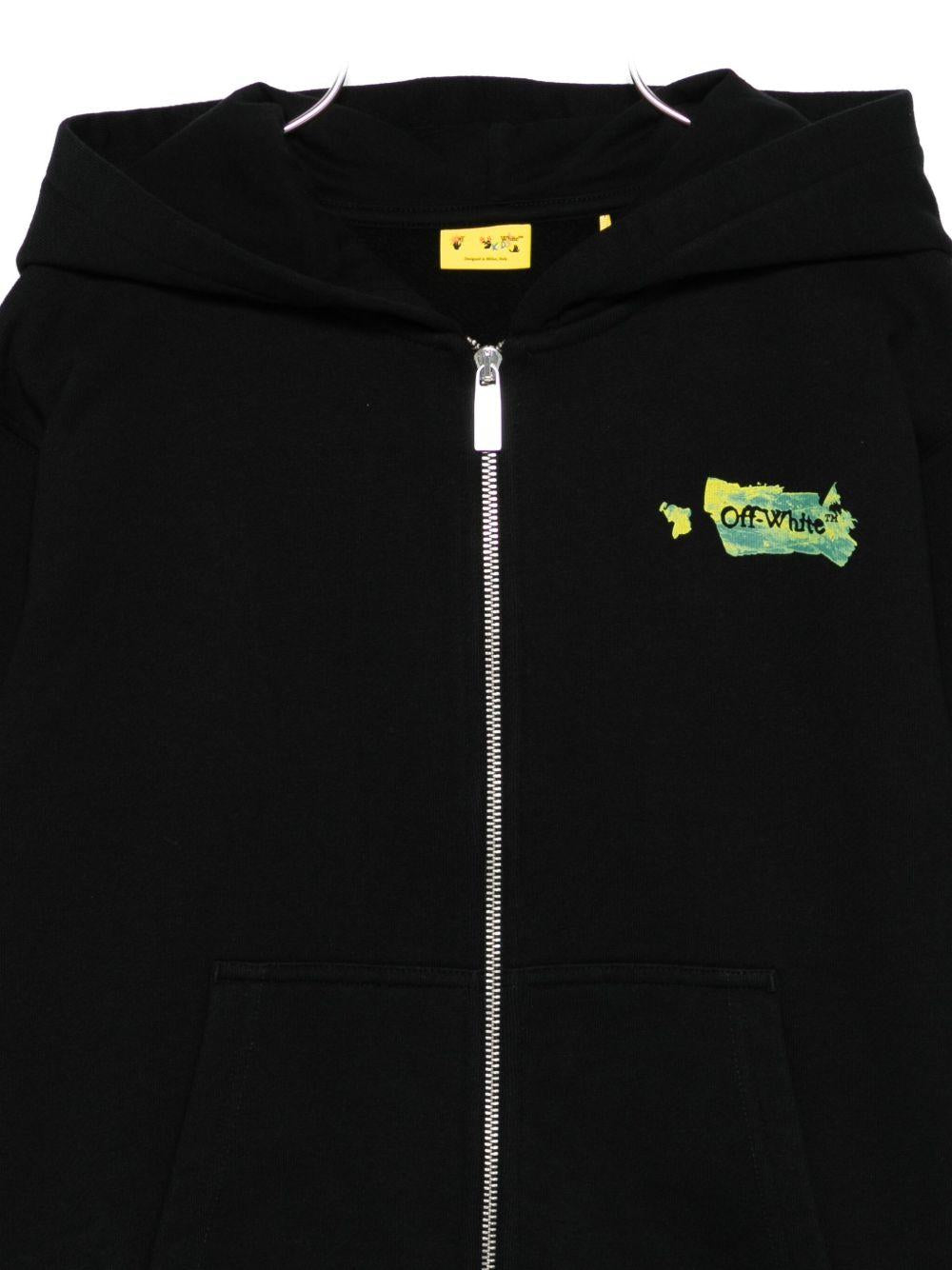 Felpa per bambino Off - White Kids nera con grafica frontale - Rubino Kids