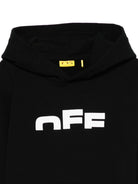Felpa per bambino Off - White Kids nera con logo frontale - Rubino Kids
