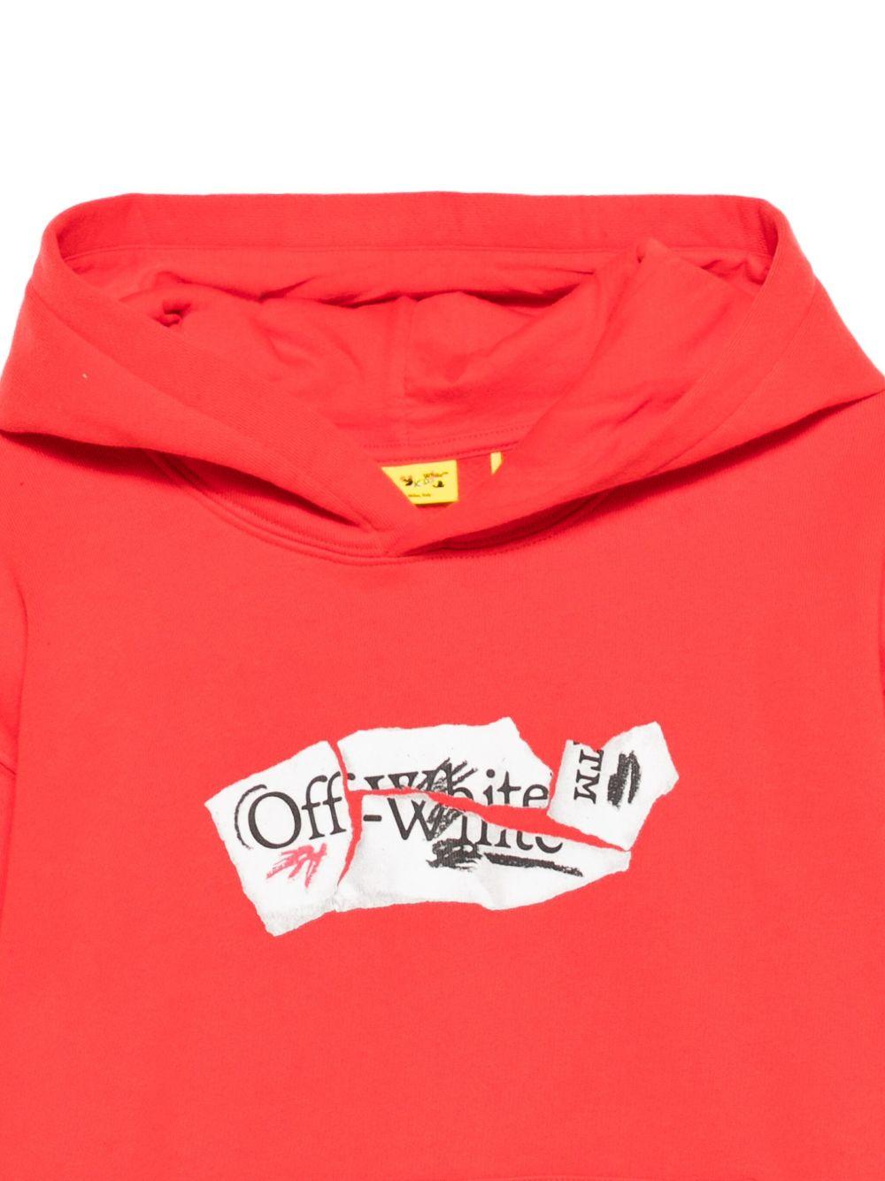 Felpa per bambino Off - White Kids rossa con stampa grafica - Rubino Kids