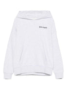 Felpa per bambino Palm Angels Kids grigia con cappuccio e stampa con logo - Rubino Kids