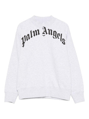 Felpa per bambino Palm Angels Kids grigia con stampa logo