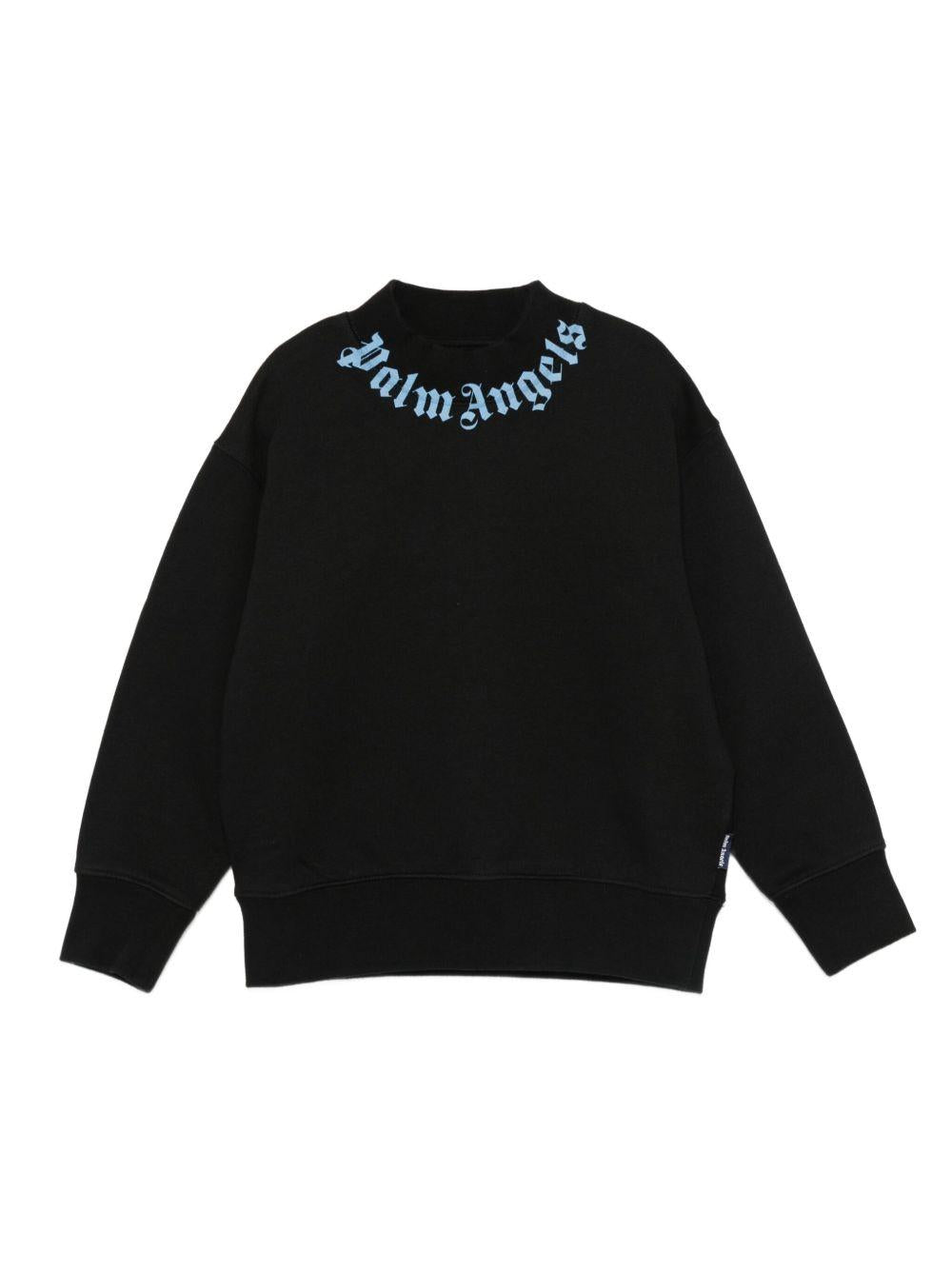 Felpa per bambino Palm Angels Kids nero con stampa logo - Rubino Kids