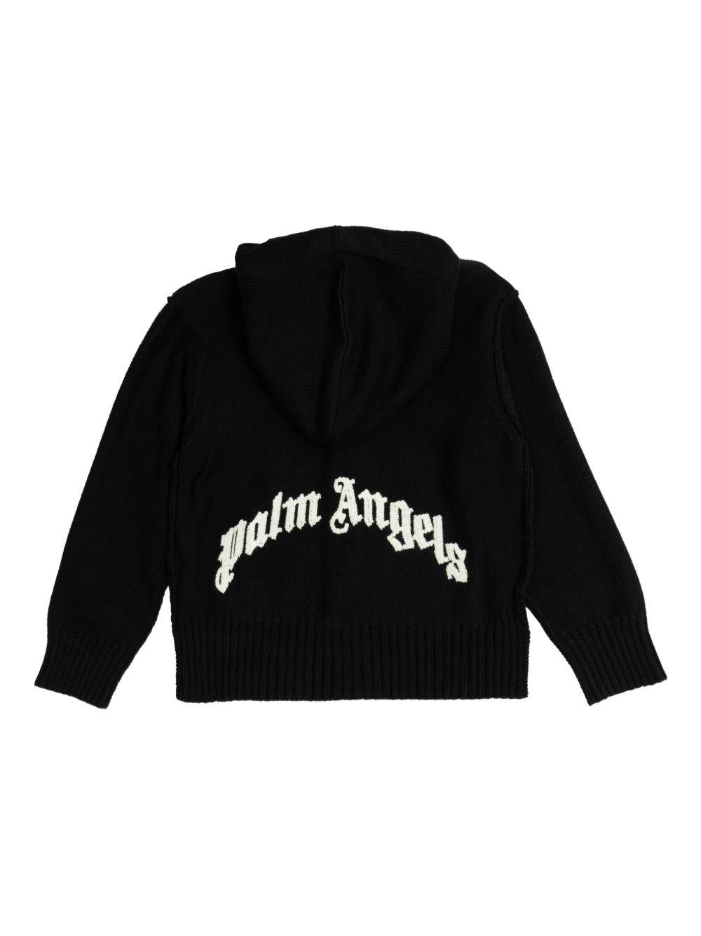 Felpa per bambino Palm Angels Kids nero lavorato a maglia - Rubino Kids