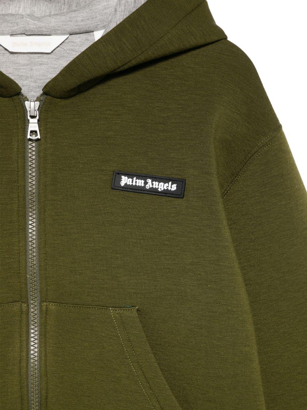 Felpa per bambino Palm Angels Kids verde con cappuccio - Rubino Kids