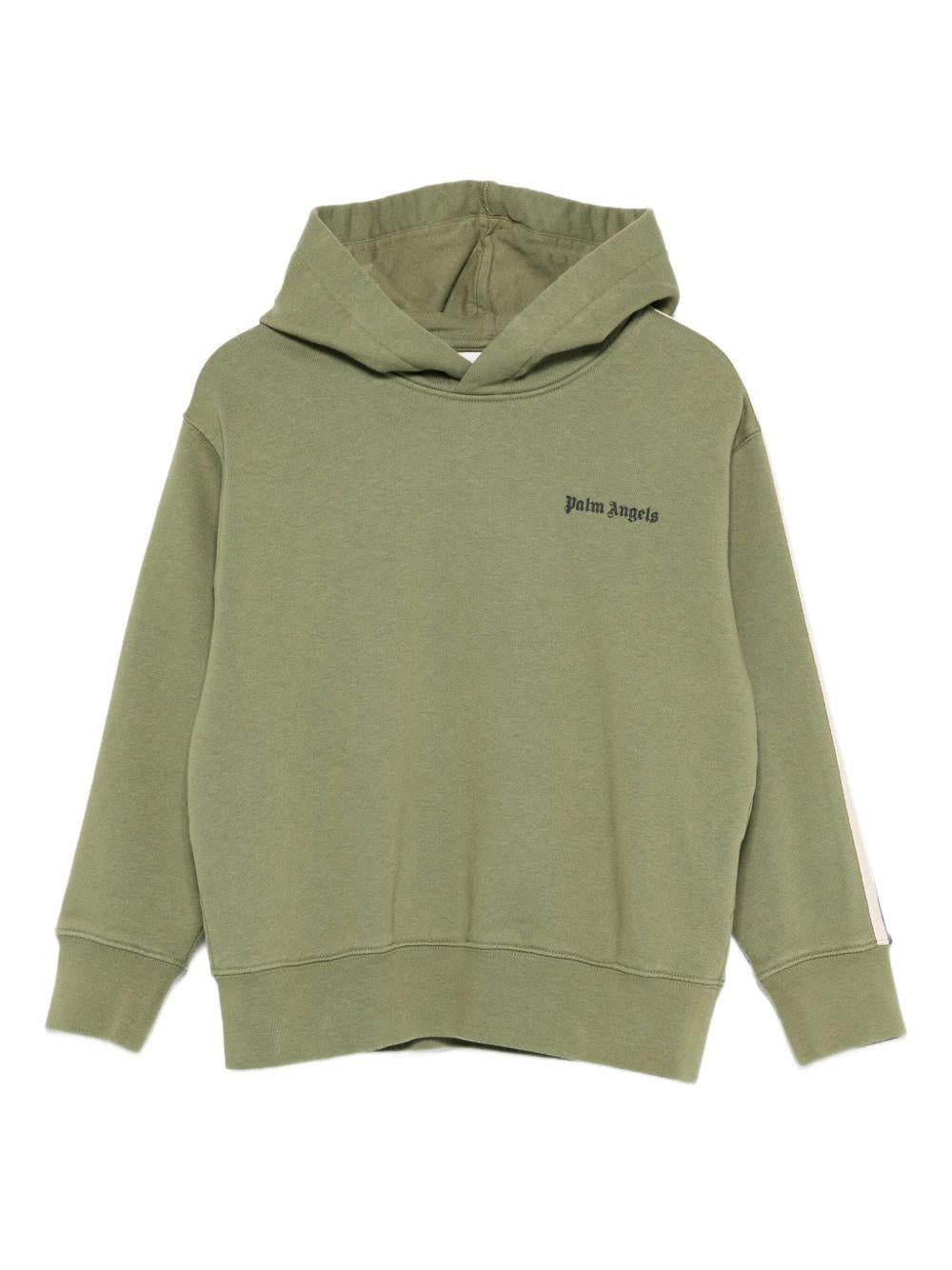 Felpa per bambino Palm Angels Kids verde con dettaglio logo - Rubino Kids