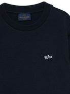 Felpa per bambino Paul & Shark Kids blu con ricamo squalo sul davanti - Rubino Kids