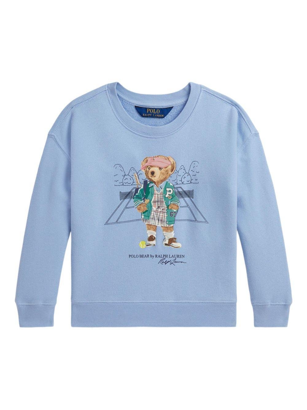 Felpa per bambino POLO RALPH LAUREN KIDS azzurro con motivo Polo Bear - Rubino Kids