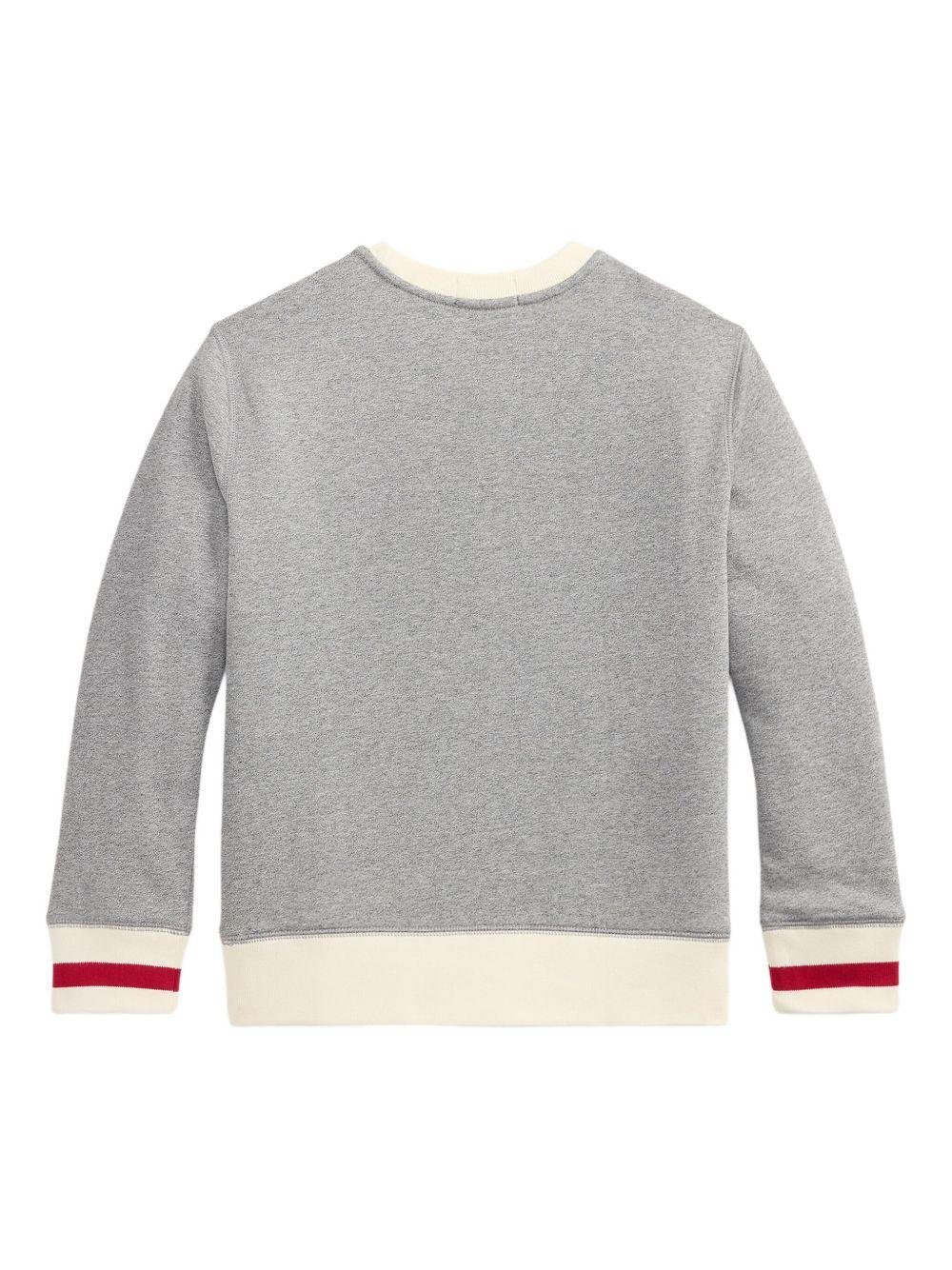 Felpa per bambino Polo Ralph Lauren Kids grigia con stampa Polo Bear - Rubino Kids