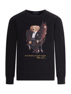Felpa per bambino Polo Ralph Lauren Kids nera con stampa Polo Bear sul davanti - Rubino Kids