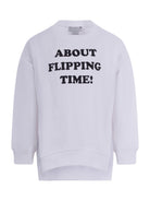 Felpa per bambino Stella McCartney Kids bianca con scritta "About flippping time!" - Rubino Kids