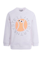 Felpa per bambino Stella McCartney Kids bianca con stampa pallina da tennis - Rubino Kids